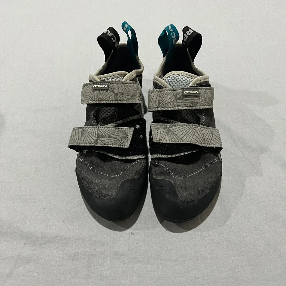 Scarpa Origin Mens Iron Gray Black Adjustable Fit Climbing Shoes 8.5 9.5